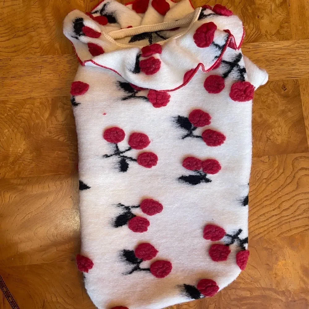 Cherry Pom Pom Pet Sweater 🍒🐾